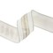 LaRibbons 2 1/2" Wired Dupioni Ribbon | Ivory w/ Platinum Trim | 5 Yard Roll